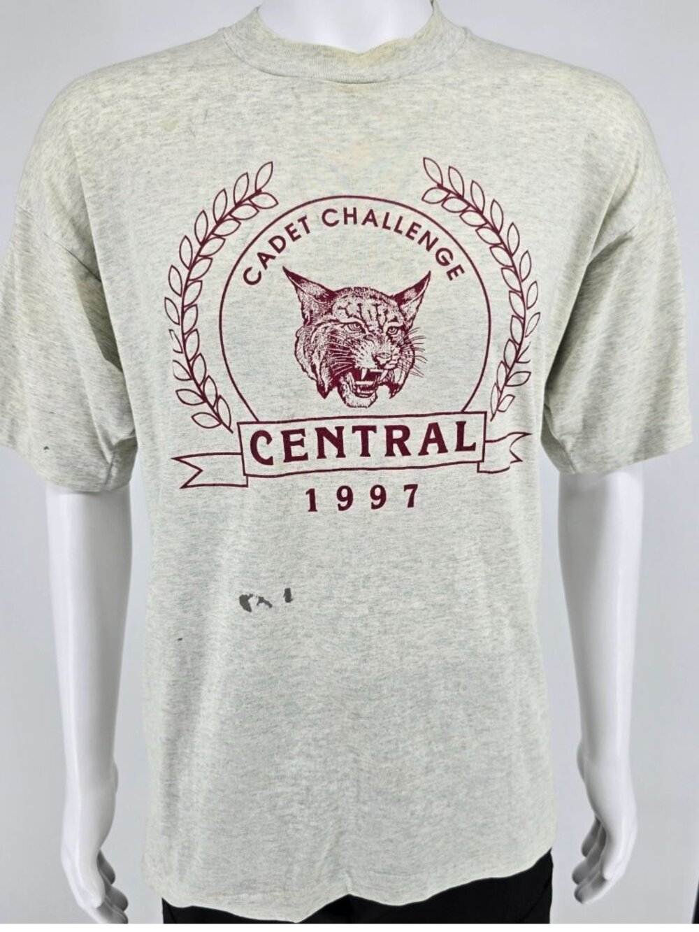 Distressed Vintage 1990s ROTC Central Cadet Challenge 1997 Wildcat T-Shirt (XL)